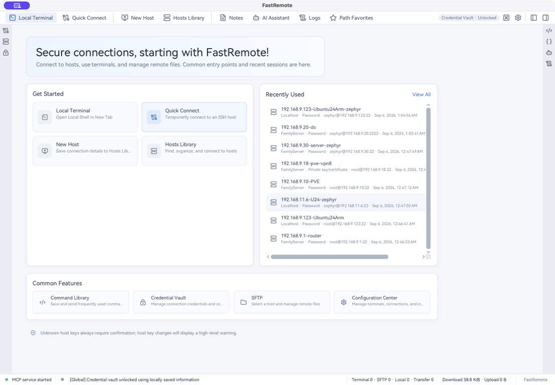 FastRemote desktop workspace